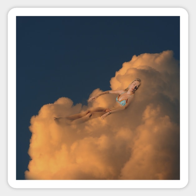 Tanning in the clouds Sticker by PlanetWhatIf